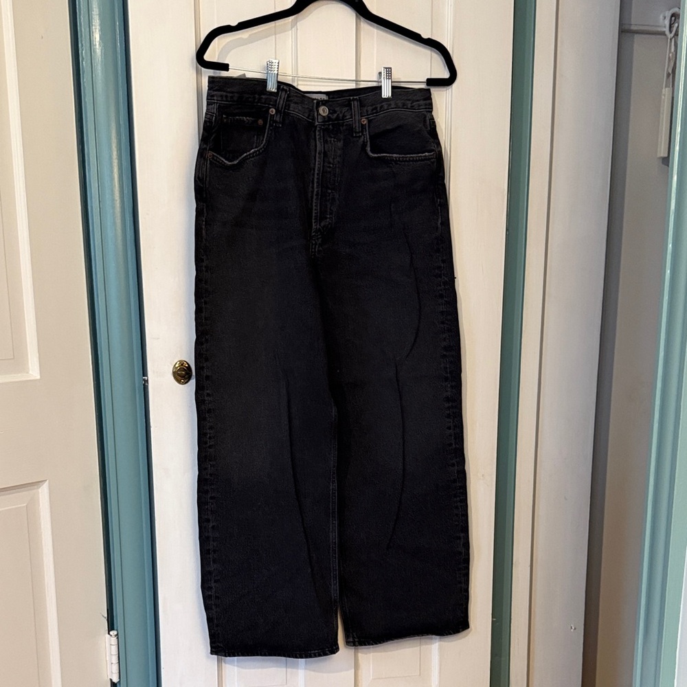 Agolde Women's Black wide leg Jeans